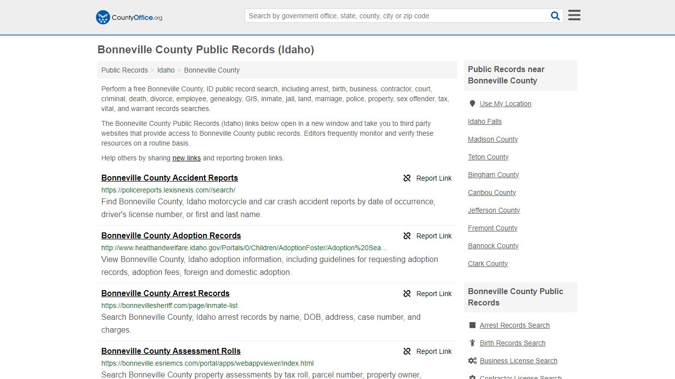 Public Records - Bonneville County, ID (Business, Criminal, GIS ...